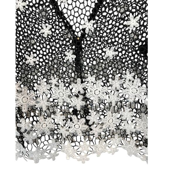 Chris McLaughlin Y2K Top Womens Floral White Crochet Boho Cottagecore Sheer - Picture 5 of 16